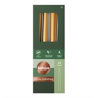 Bolsius gyllene koniska ljus, 4-pack, 7 timmars brinntid, naturligt vax, miljövänligt