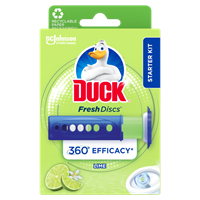 Duck Fresh discs ett startkit med handtag och gel discs med doft av lime
