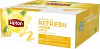 Svart te Lipton med citron och storpack, synlig förpackning