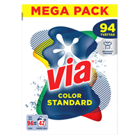 Via tvättmedel color pulver till färgade kläder