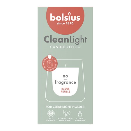 Bolsius Clean Lights refill White 6x2-p