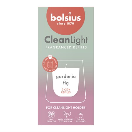 Bolsius Doftljus Clean Lights Refill Gardenia & Fikon 6x2-p