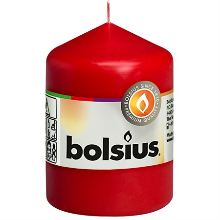 Bolsius Blockljus 8x5,8cm röd 10x1-p