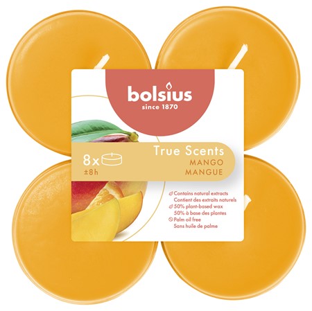 Bolsius Doftljus Värmeljus True Scents Mango  6x8-p