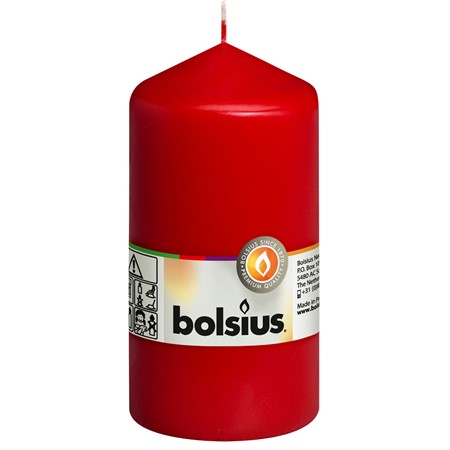 Bolsius Blockljus 13x6,8cm röd 8x1-p