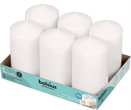 Bolsius Blockljus vit 8x15cm