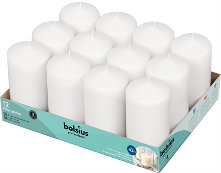Bolsius Blockljus vit 7x13cm