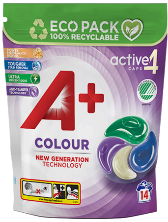 A+ Color Active 4 Tvättkaplsar 5x14st