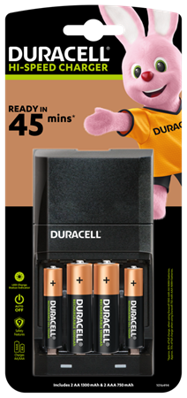 Duracell Charger 45 min inkl 2 AA+ 2 AAA 3x1-p