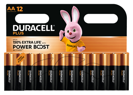 Duracell Plus Power Boost AA alkaliskt 12x12-p