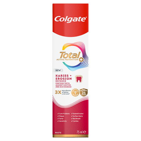 Colgate Tandkräm Total Karies +Erosion Defence 12x75ml