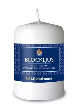Liljeholmens Blockljus Stearin 7x10cm 10x1-p Vit