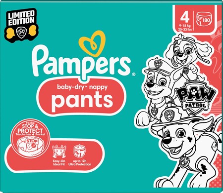 Pampers Baby Dry Pants S4 9-15kg Paw patrol 1x180-p
