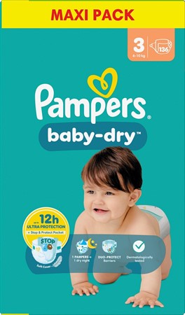 Pampers Baby Dry S3 6-10kg MB 1x136-p