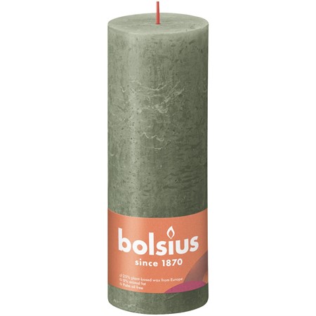Bolsius Blockljus Rustika 19x6,8 cm Fresh Olive 4x1-p