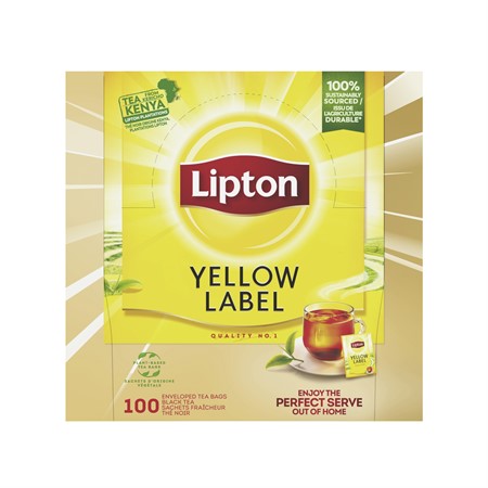 Kuvert te Lipton yellow label klassiskt svart te, synlig förpackning