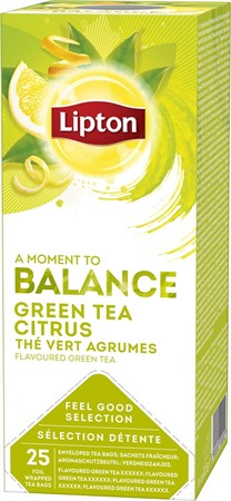 Uppfriskande grönt te Lipton med citrus, synlig förpackning