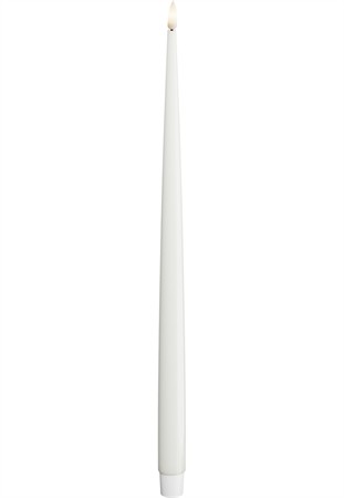 Deluxe Långa Antikljus LED Shiny 2,2x38 cm Vit 1x2-p